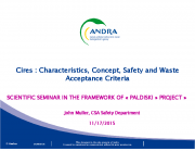Cires lõppladustuspaik: ohutushinnang ja jäätmepakendite vastavusnäitajad